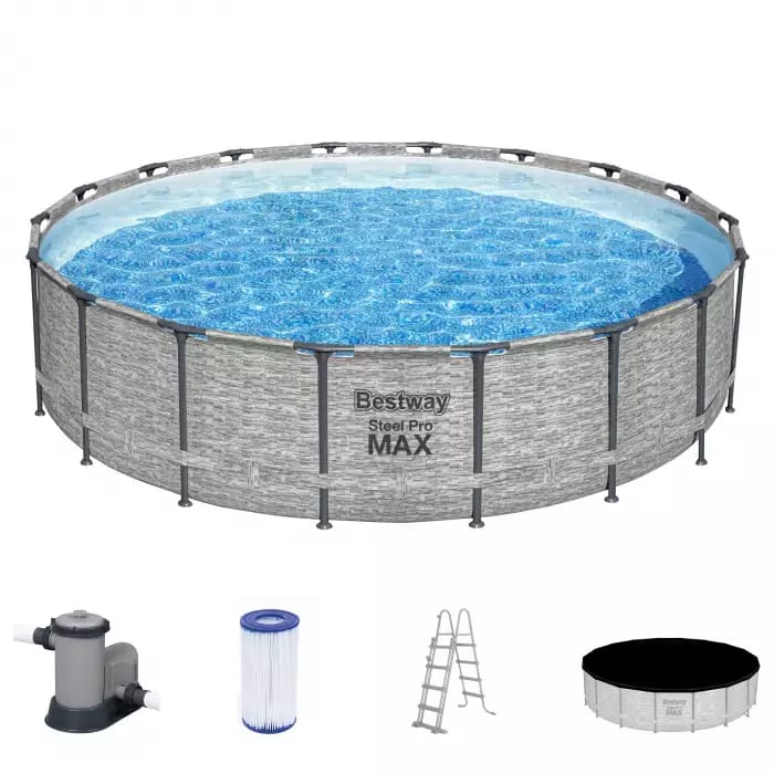 Каркасный бассейн Bestway 5618Y BW, Steel Pro MAX 549х122см, 23062л, фильтр-насос, лестница, тент фото 2